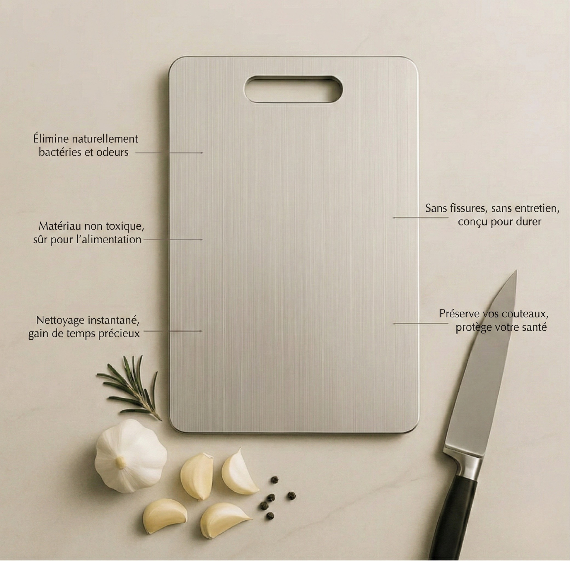 Planche à découper en titane